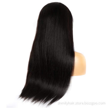 Shmily Unprocessed Wigs Vendor Pre Plucked Human Lace Front Wig Brazilian Hair Wigs 100% Virgin Human Hair Bone Straight